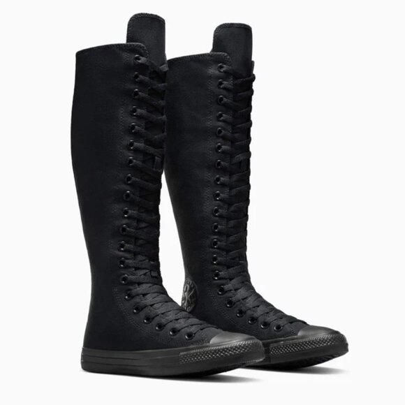 Converse Chuck Taylor All Star XXHi Triple Black Knee High Sneaker NEW Womens 10 - Picture 1 of 10